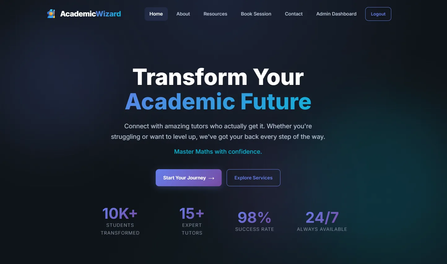 Academic Wizard — landing page