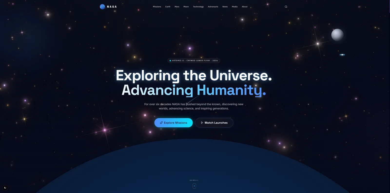 NASA concept website hero