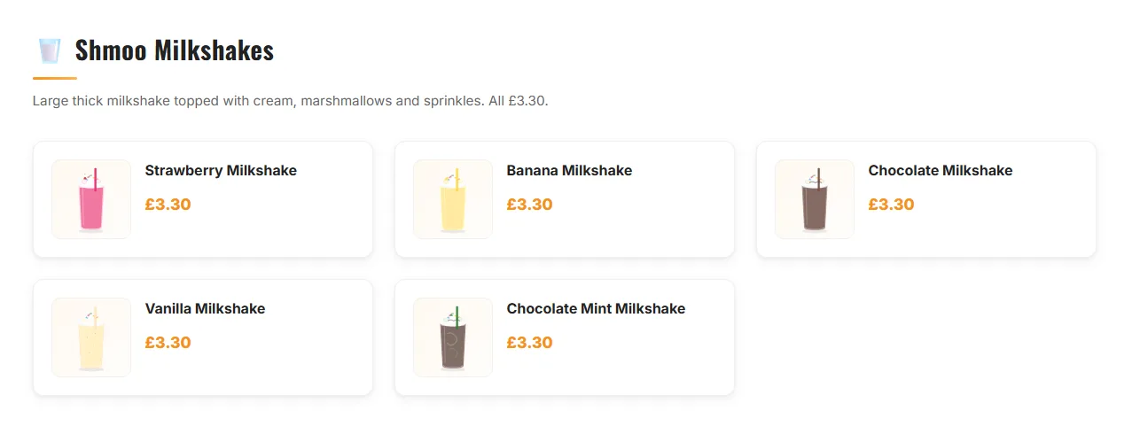 Sandwich Shop drinks