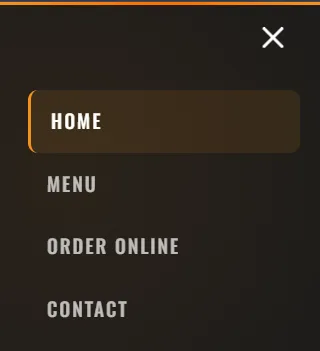 Sandwich Shop mobile menu