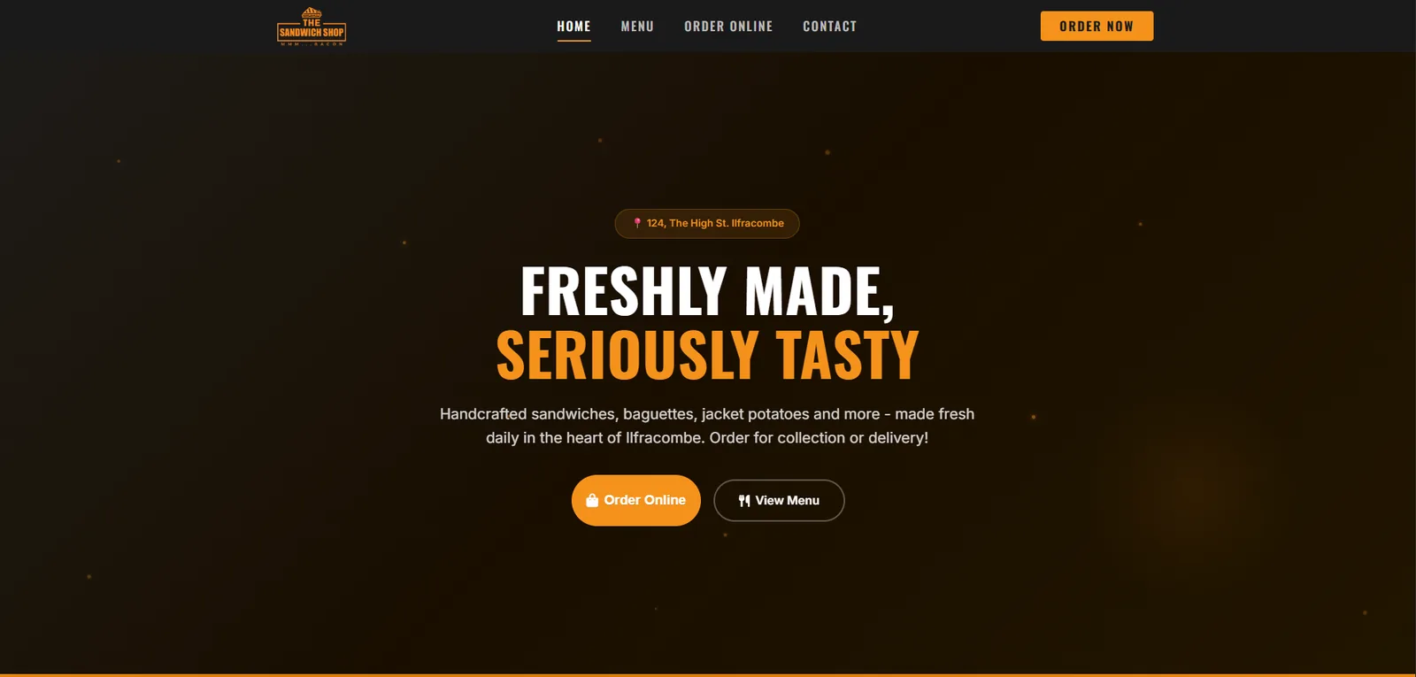 The Sandwich Shop website