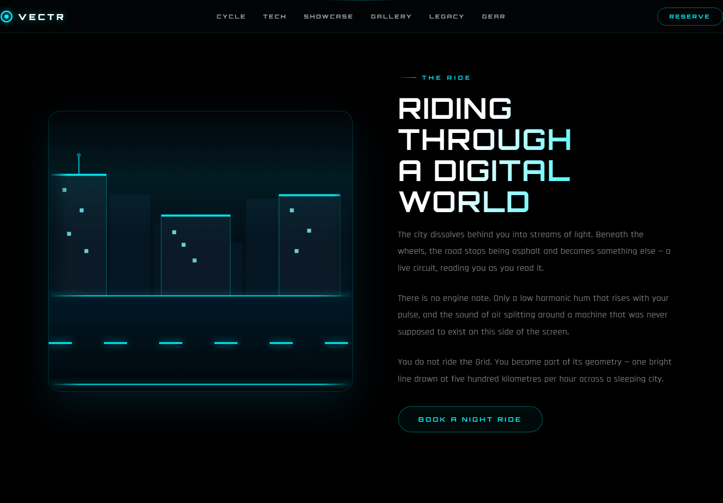 VECTR ride experience section