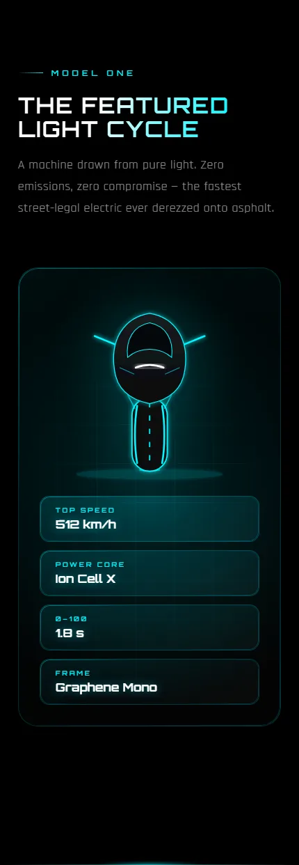 VECTR mobile spec card
