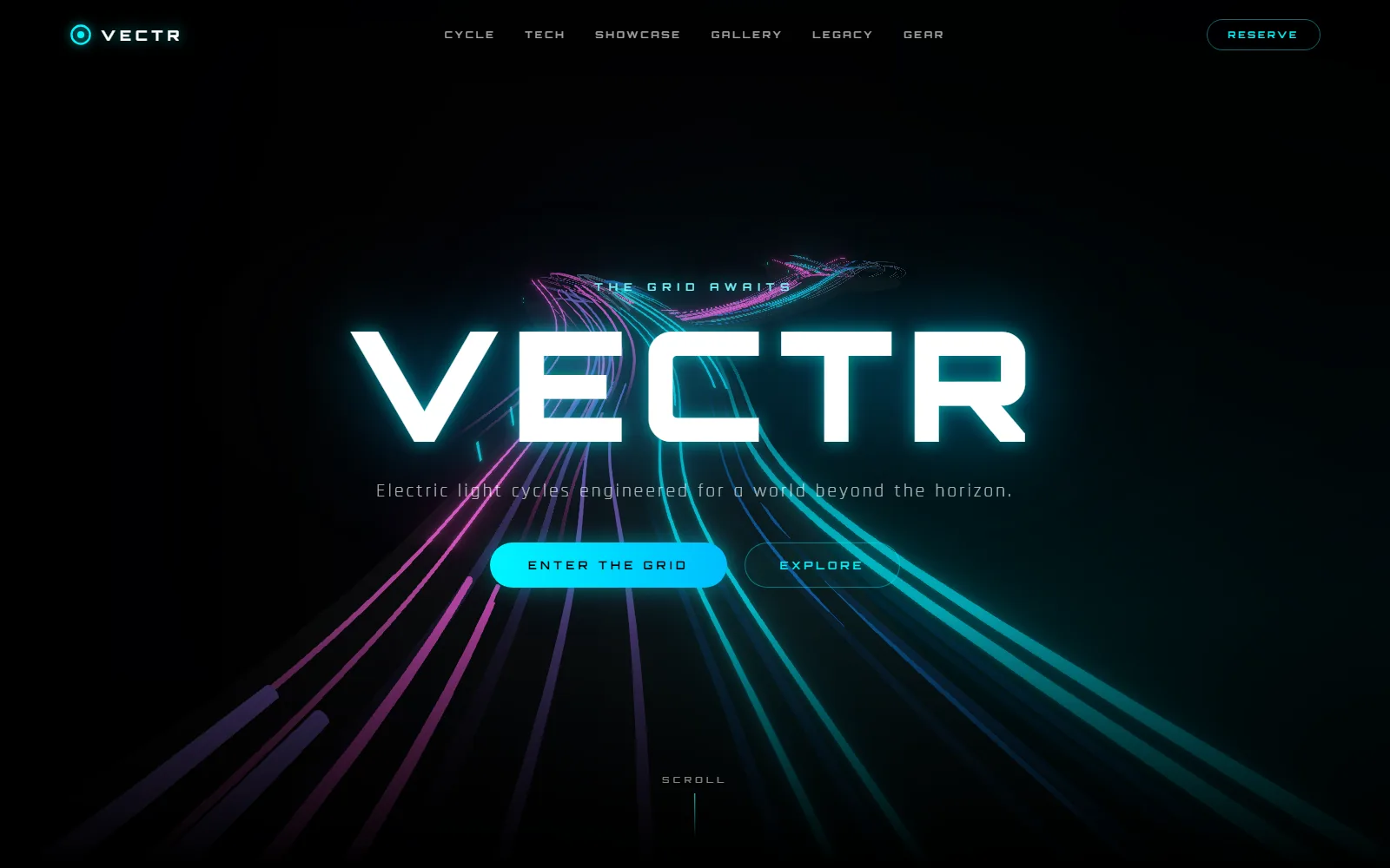 VECTR light cycle website hero