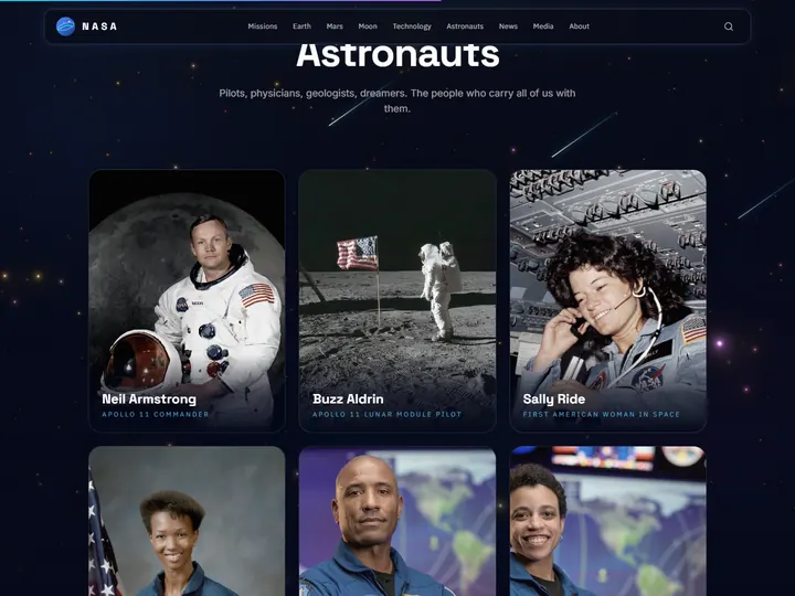 NASA concept site: astronaut profiles