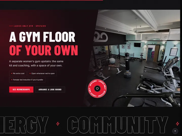 Studio 20 gym site: the ladies-only gym upstairs, A gym floor of your own